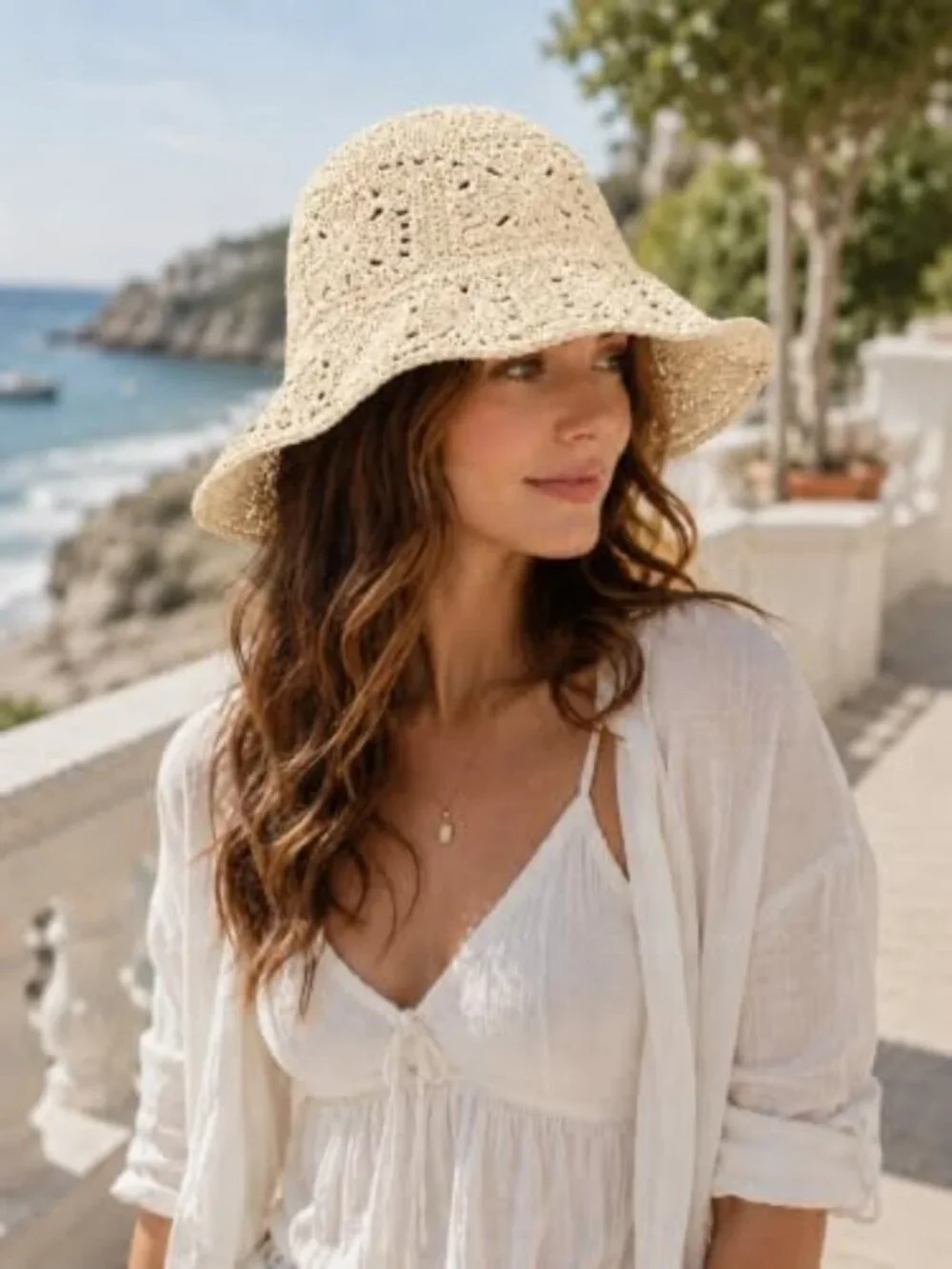 Floral Woven Straw Sun Hat | Boho Bucket Hat | Y2K Aesthetic Beach Accessories